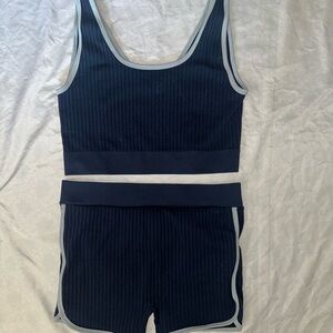 No Boundaries Dark Blue Ribbed Set